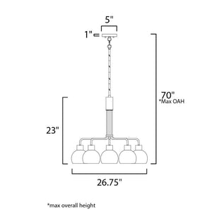 Coraline 26.75' 5 Light Single-Tier Chandelier in Satin Nickel