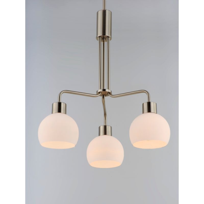 Coraline 21' 3 Light Single-Tier Chandelier in Satin Nickel