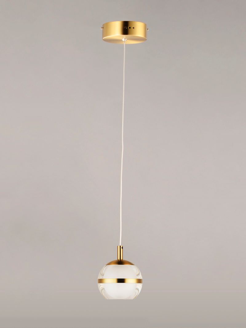 Swank 4.5' Single Light Pendant in Natural Aged Brass