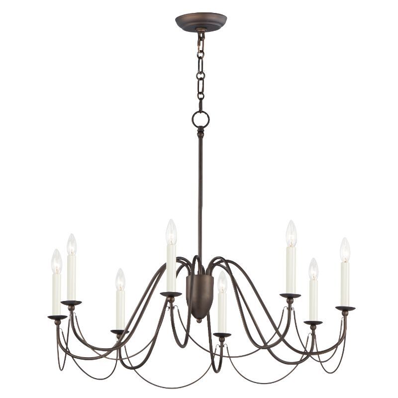 Plumette 36' 8 Light Suspension Chandelier in Chestnut Bronze