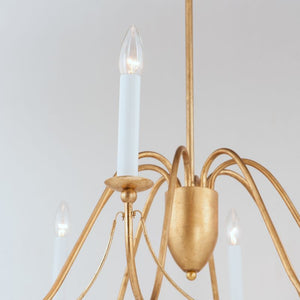Plumette 36' 8 Light Suspension Chandelier in Gold Leaf