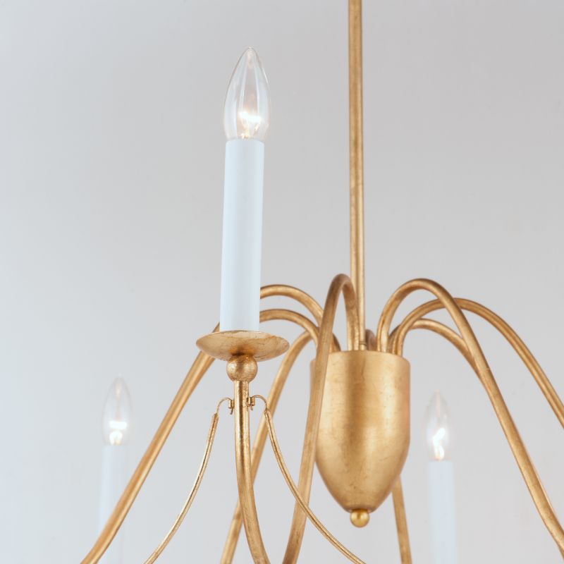Plumette 36' 8 Light Suspension Chandelier in Gold Leaf