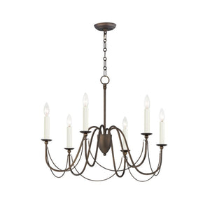 Plumette 28' 6 Light Suspension Chandelier in Chestnut Bronze