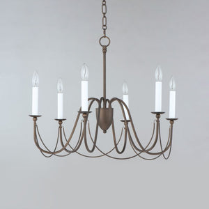 Plumette 28' 6 Light Suspension Chandelier in Chestnut Bronze