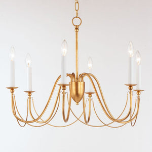 Plumette 28' 6 Light Suspension Chandelier in Gold Leaf
