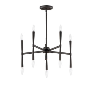 Rome 23.5' 10 Light Suspension Chandelier in Black