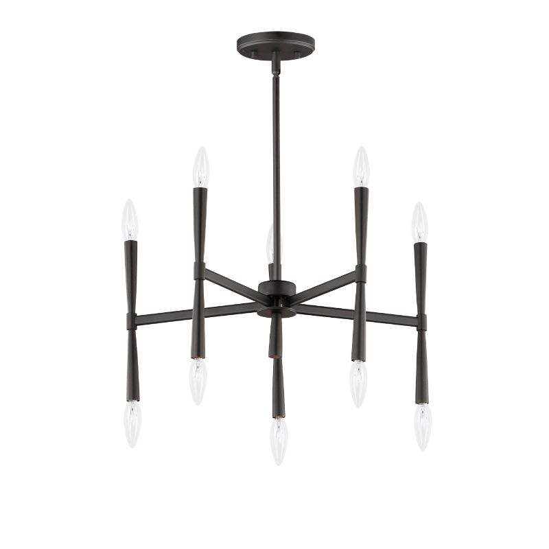 Rome 23.5' 10 Light Suspension Chandelier in Black