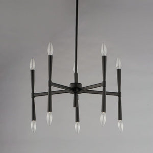 Rome 23.5' 10 Light Suspension Chandelier in Black
