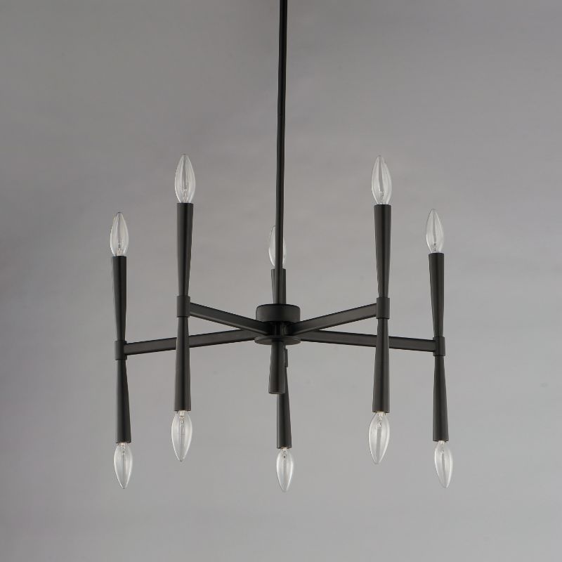 Rome 23.5' 10 Light Suspension Chandelier in Black