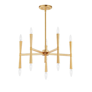Rome 23.5' 10 Light Suspension Chandelier in Satin Brass
