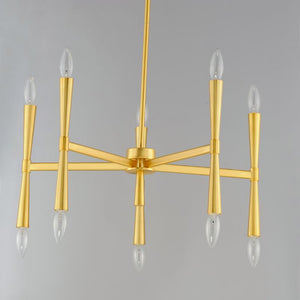 Rome 23.5' 10 Light Suspension Chandelier in Satin Brass