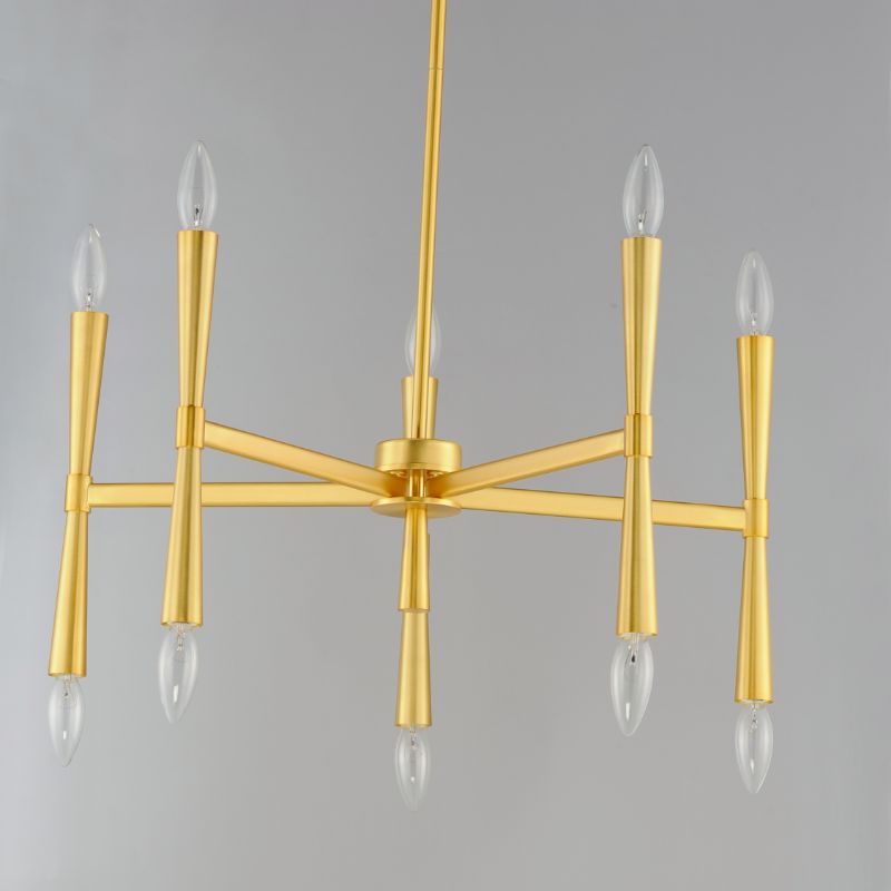 Rome 23.5' 10 Light Suspension Chandelier in Satin Brass