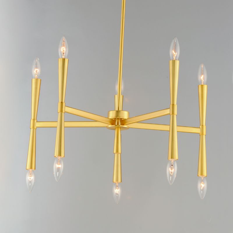 Rome 23.5' 10 Light Suspension Chandelier in Satin Brass