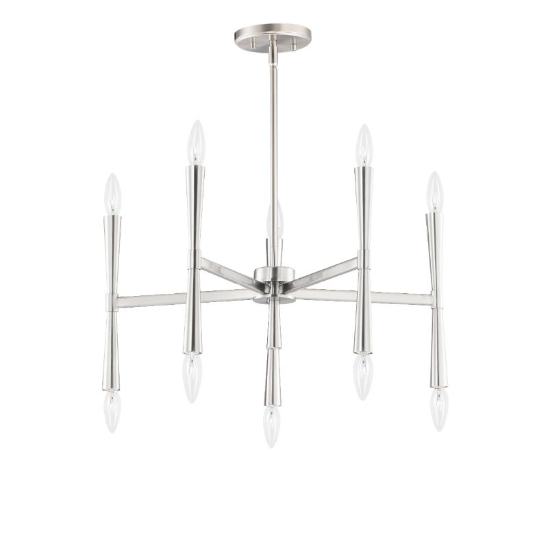 Rome 23.5' 10 Light Suspension Chandelier in Satin Nickel