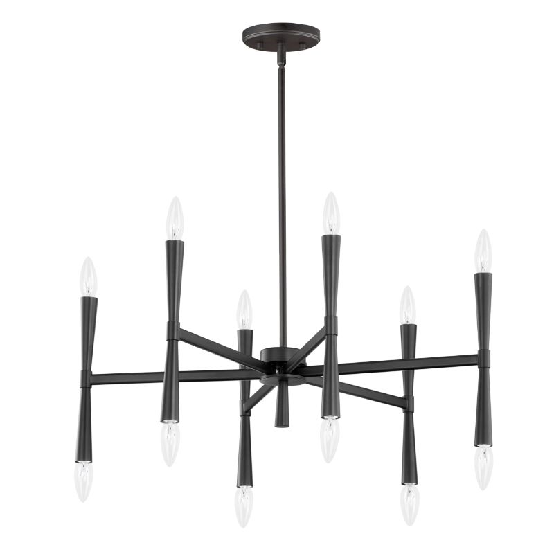 Rome 29.25' 12 Light Suspension Chandelier in Black
