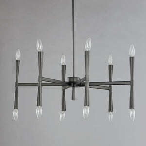 Rome 29.25' 12 Light Suspension Chandelier in Black