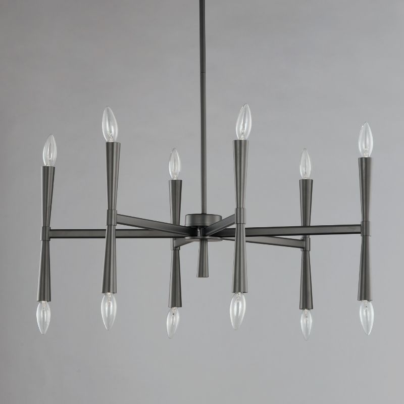 Rome 29.25' 12 Light Suspension Chandelier in Black