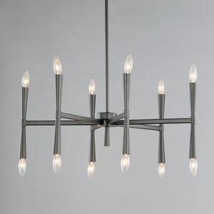 Rome 29.25' 12 Light Suspension Chandelier in Black