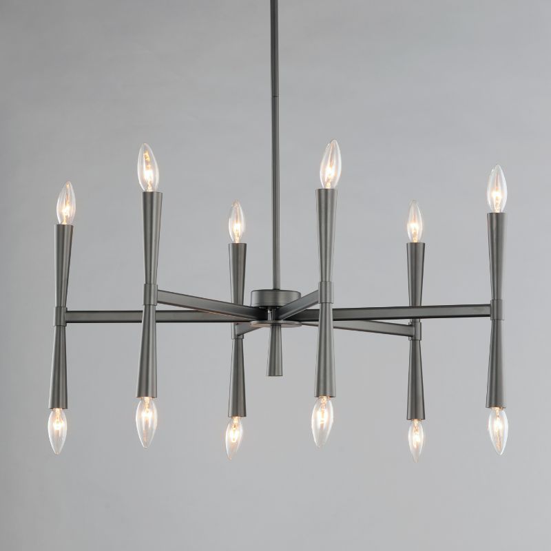 Rome 29.25' 12 Light Suspension Chandelier in Black