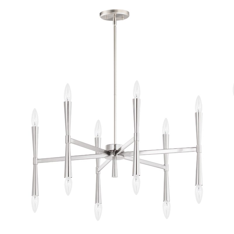 Rome 29.25' 12 Light Suspension Chandelier in Satin Nickel