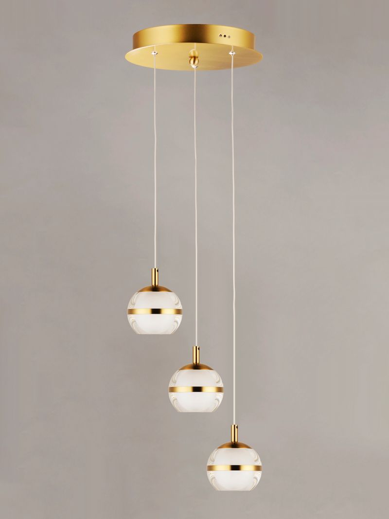 Swank 11.75' 3 Light Multi-Light Pendant in Natural Aged Brass