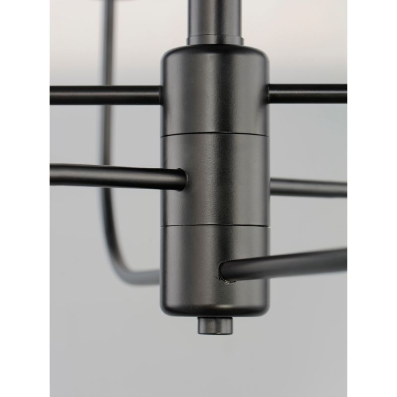 Wesley 24' 6 Light Multi-Tier Chandelier in Black and Satin Nickel