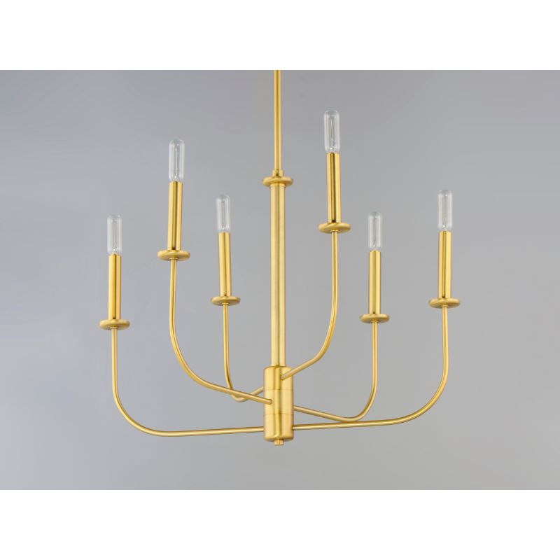 Wesley 24' 6 Light Multi-Tier Chandelier in Satin Brass