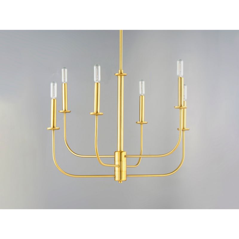 Wesley 24' 6 Light Multi-Tier Chandelier in Satin Brass