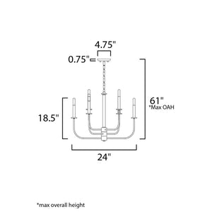 Wesley 24' 6 Light Multi-Tier Chandelier in Satin Brass