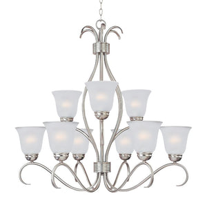 Basix 32' 9 Light Multi-Tier Chandelier in Satin Nickel