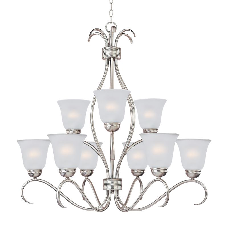 Basix 32' 9 Light Multi-Tier Chandelier in Satin Nickel