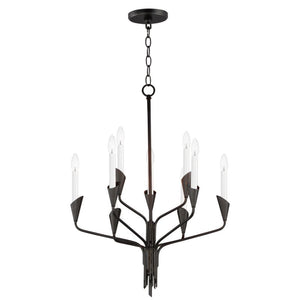 Calyx 24.5' 9 Light Suspension Chandelier in Black