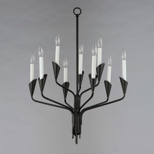 Calyx 24.5' 9 Light Suspension Chandelier in Black