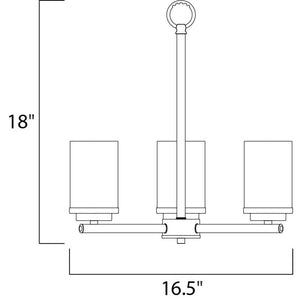 Corona 16.5' 3 Light Single-Tier Chandelier in Black