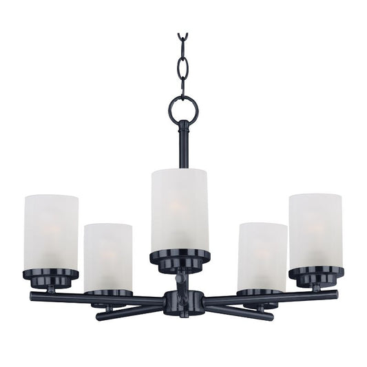 Corona 22" 5 Light Single-Tier Chandelier in Black