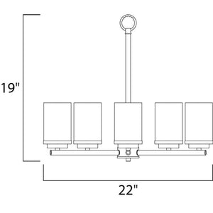 Corona 22' 5 Light Single-Tier Chandelier in Black