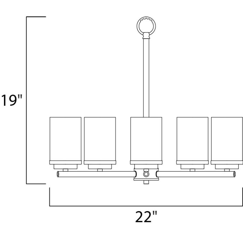 Corona 22' 5 Light Single-Tier Chandelier in Black