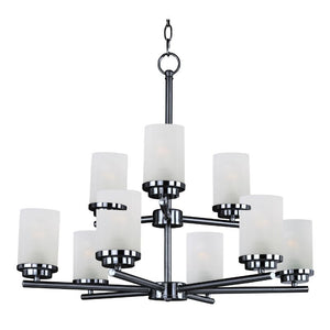 Corona 28' 9 Light Multi-Tier Chandelier in Black