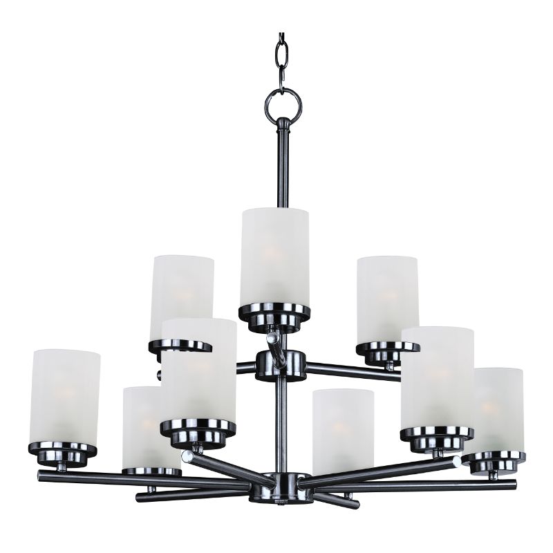 Corona 28' 9 Light Multi-Tier Chandelier in Black