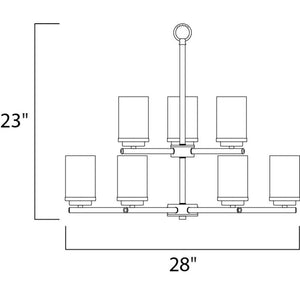 Corona 28' 9 Light Multi-Tier Chandelier in Black