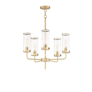Crosby 24' 5 Light Multi-Tier Chandelier in Satin Brass
