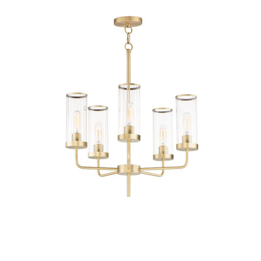 Crosby 24" 5 Light Multi-Tier Chandelier in Satin Brass