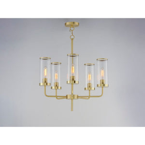 Crosby 24' 5 Light Multi-Tier Chandelier in Satin Brass