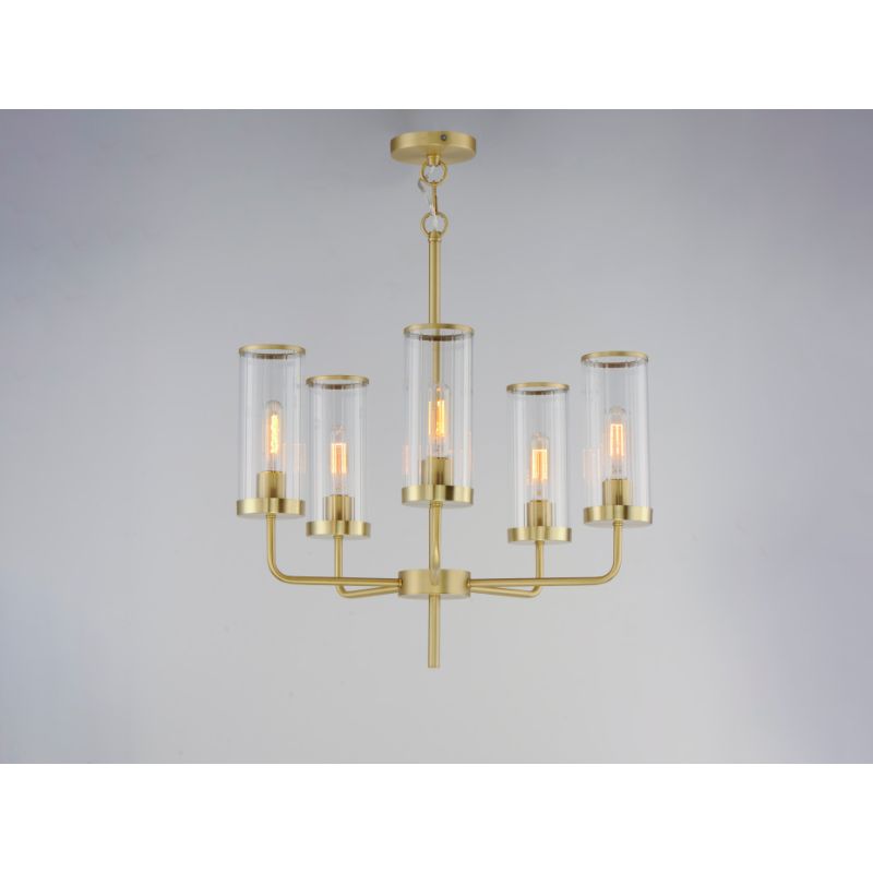 Crosby 24' 5 Light Multi-Tier Chandelier in Satin Brass