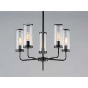 Crosby 24' 5 Light Single-Tier Chandelier in Black