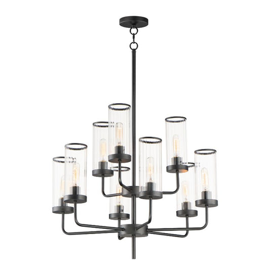Crosby 32" 9 Light Multi-Tier Chandelier in Black