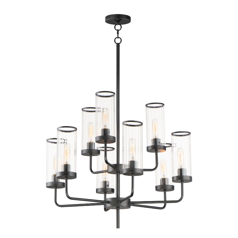 Crosby 32' 9 Light Multi-Tier Chandelier in Black