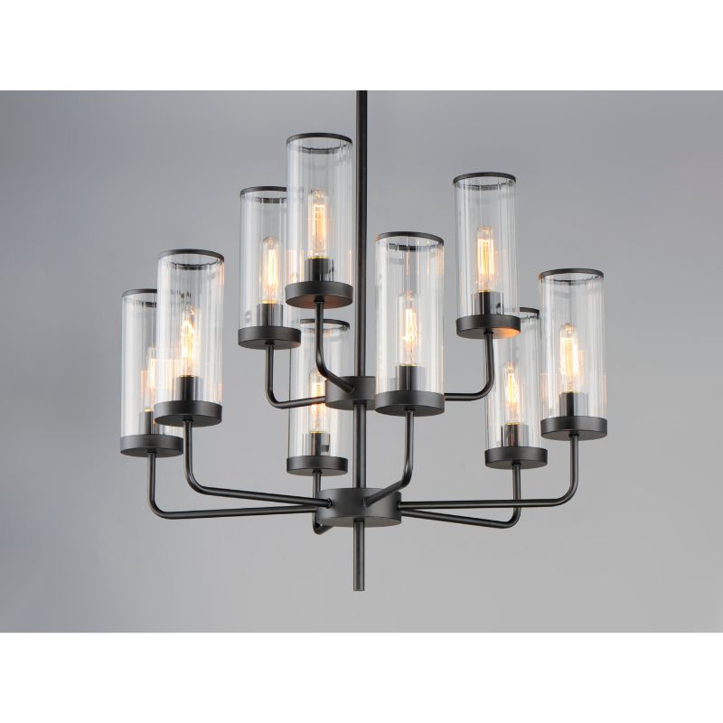 Crosby 32' 9 Light Multi-Tier Chandelier in Black