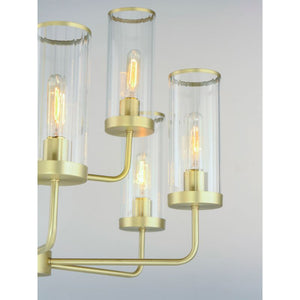 Crosby 32' 9 Light Multi-Tier Chandelier in Satin Brass