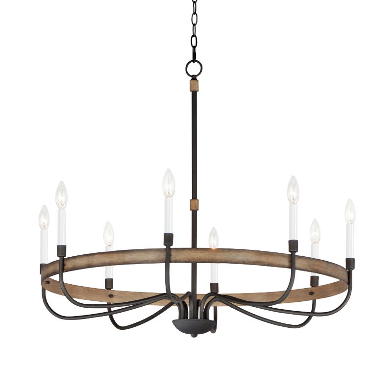 Franklin 36' 8 Light Single-Tier Chandelier in Driftwood Black